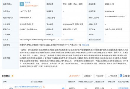 中信博投資成立新公司，經(jīng)營范圍含集成電路銷售