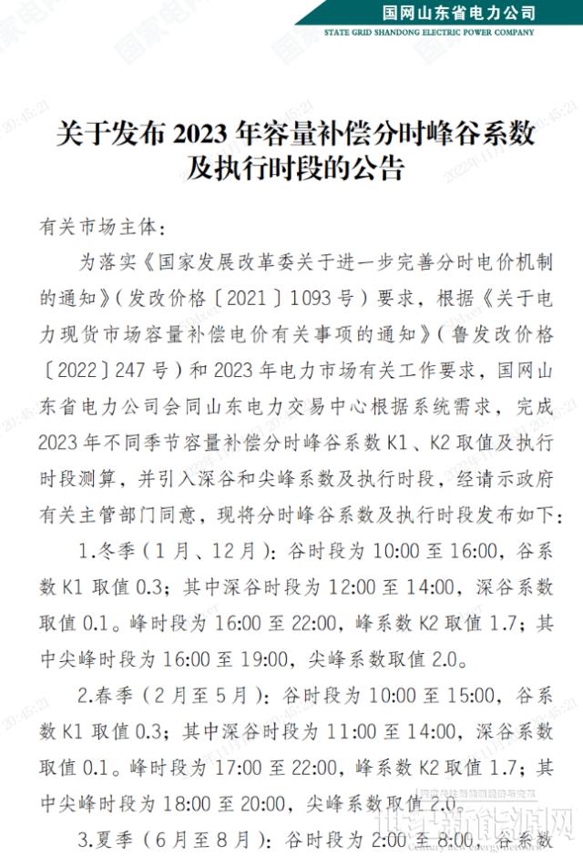 山東：11-14時執行最低0.1元/度！10千伏及以上工商業全部參與電力交易