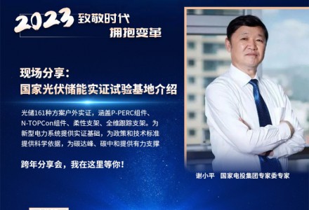 光能杯跨年分享會嘉賓謝小平：國家光伏儲能實證試驗基地介紹