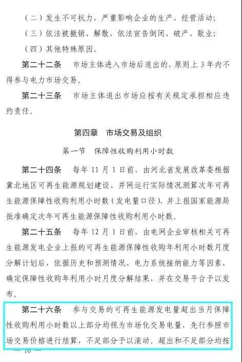谷段輸配電價半價、采暖季取消目錄電價，京津唐電網冀北可再生能源市場化交易規則試行文件出臺
