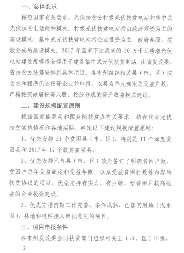 政策 | 500MW！湖南省開展2017年集中式光伏扶貧項目申報工作，要求2018年6月底前完成并網